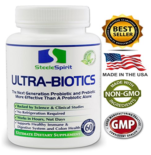 #1 mejor probiótico y prebiótico suplemento. Ultra-Biotics; Una prima una vez al día, el Dr. recomienda probióticos suplemento digestivo completo y soporte del sistema inmune. 60 Caps de liberación retardada.