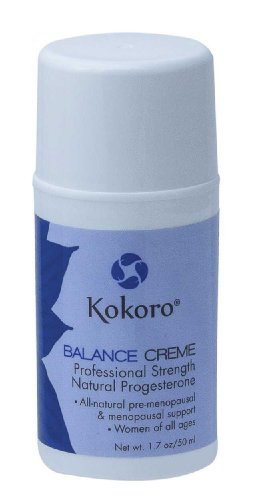 Kokoro Natural progesterona equilibrio profesional crema fórmula, bomba de 1.7 oz