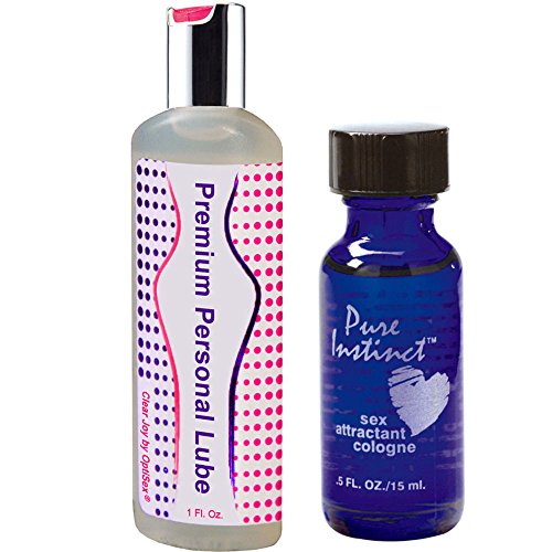 Puro instinto (sexual atrayente Perfume) feromonas y OptiSex clara alegría Premium Personal lubricante (1 botella de viaje de fl. oz.)