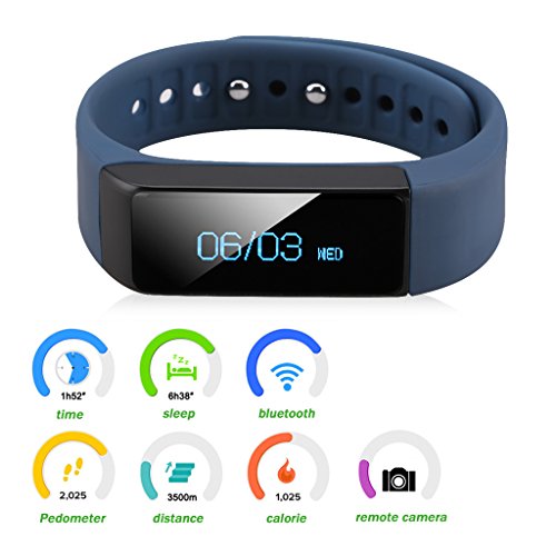 Diggro todo-en-1 OLED táctil pantalla elegante pulsera Bluetooth 4.0 podómetro calorías salud pulsera inteligente Monitor de sueño llamada recordatorio de seguimiento para IOS Android Smartphone (varios colores)