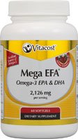 Vitacost Mega EFA Omega-3 aceite de pescado EPA y DHA, mg 2.126 por porción - 60 cápsulas