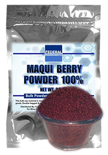 MAQUI en polvo 100% - 2,5 onzas (70 gramos) muestra de grado de laboratorio - Made in USA por ingredientes Federal - maqui berry jugo polvo secados bayas de maqui jugo