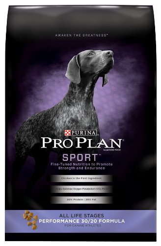 Purina Pro Plan alimento de perro seco, deporte, fórmula de rendimiento 30/20, bolsa de 37,5 libras, paquete de 1