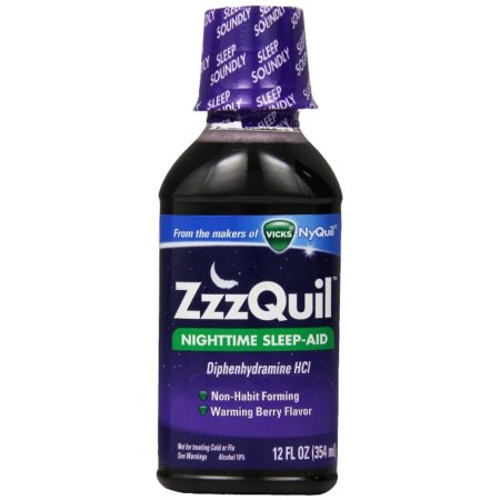 ZzzQuil Nighttime Sleep-Aid Liquid, Calentamiento Berry Flavor 12 oz (Pack de 4)