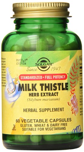 Solgar estandarizado potencia completo leche Thistle hierba extracto cápsulas vegetales, cuenta 60