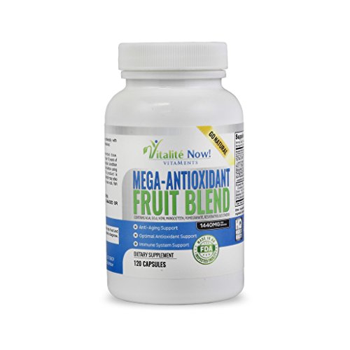 Mega antioxidante fruta mezcla - Acai Resveratrol Granada Goji Noni Mangostán y 5 otros Anti envejecimiento superalimentos! Suplemento de apoyo inmune y Booster - suministro de 2 meses!