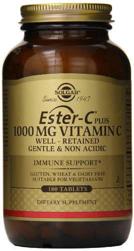 Solgar Ester C Plus vitamina C tabletas complejo de Ester C ascorbato, 1000 mg, 180 cuenta