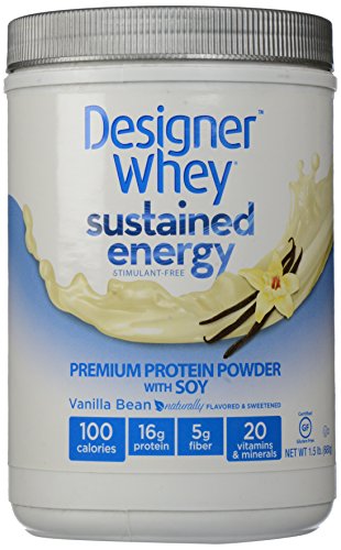 Proteína diseñador sostenida energía - proteína en polvo Premium con soja, vainilla, 1,5 libras