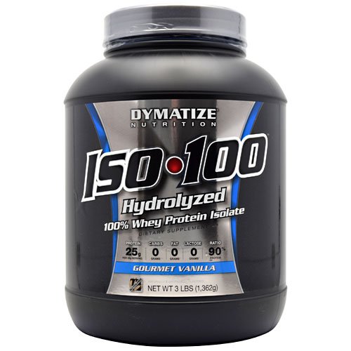 Aislar de proteína de suero 100% hidrolizada Dymatize ISO-100 - Gourmet vainilla - 3 libras
