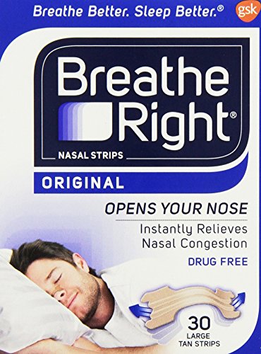Breathe tiras Nasal derecha, grande, bronceada, 30-cuenta caja