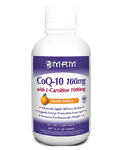 MRM, Co-Q10 100 mg, con L-carnitina 1000 mg, sabor naranja-vainilla, 16oz.