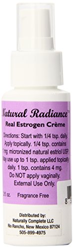 Natural Radiance estrógeno/Estriol bioidénticas crema mide bomba botella, 2 onzas