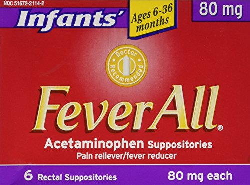 Feverall paracetamol supositorios, niños, 80 mg, cuenta 6