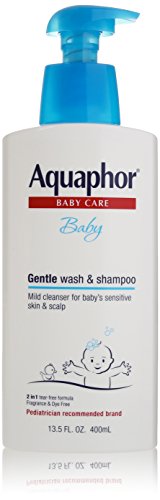 Aquaphor bebé lavar suavemente y desgarro gratis champú, limpiador suave libre de fragancia, 13,5 onzas