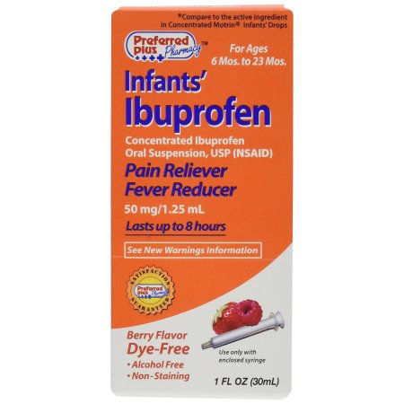 Los bebés ibuprofeno analgésico reductor de la fiebre gotas Berry sabor colorante libre - 1 Oz