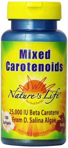 Carotenoides de vida de la naturaleza, Natural mezclado, 25.000 IU Softgels, cuenta 100