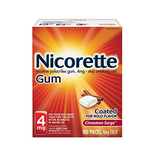 Miligramo de nicotina de Nicorette chicles canela oleada 4 cuenta dejar de fumar ayuda 100