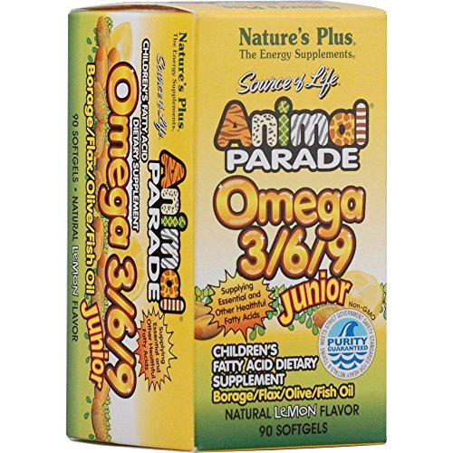 De la naturaleza más - desfile Animal Junior Omega 3-6-9, sabor a limón, 90 cápsulas