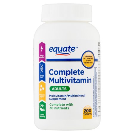 equate completa de los Suplementos Dietéticos de multivitaminas 200 ct