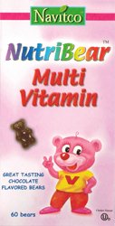 Navitco. NutriBear multivitaminas con hierro Chocolate con sabor a leche Cholov Yisroel - 60 osos
