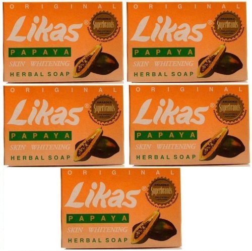 Piel original de Likas Papaya que blanquea el jabón Herbal 135g - Pack 5