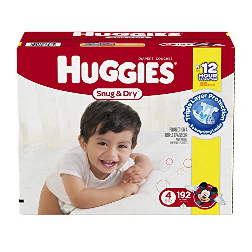 Huggies Snug y pañales secos, tamaño 4, economía Plus Pack, cuenta 192