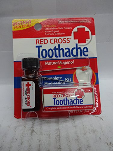 Botellas de 1/8 onzas rojo cruz medicación del dolor de muelas, (paquete de 6)
