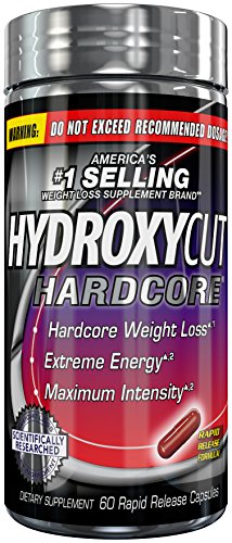 Hydroxycut Hardcore, marca Estados Unidos #1 venta peso pérdida, 60 cápsulas de liberación rápida, pérdida de peso Hardcore, energía extrema, intensidad máxima