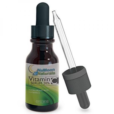 NuMoon Naturals La vitamina C y ácido hialurónico Serum con Vitamina E 2 Oz Anti envejecimiento Serums Antioxidante Tratamiento de la Piel