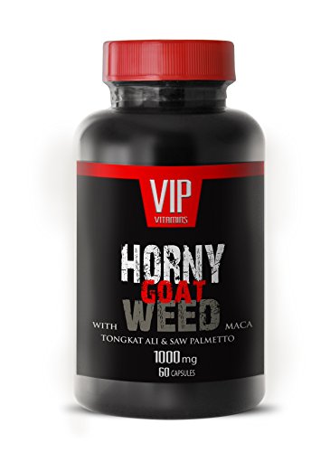 Horny Goat Weed 1000mg hombres y mujeres mejora Natural suplemento con Muira Puama y raíz de Panax Ginseng Tongkat Ali polvo para Stamina (1 botella 60 cápsulas)