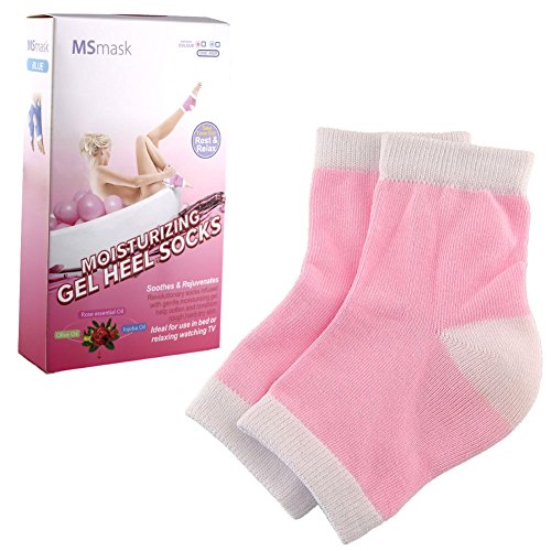 Par de Spa hidratante suave Gel talón calcetines piel seca agrietada cuidado mujeres tamaño 7 o menor