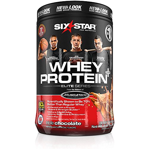 Seis estrellas Pro nutrición Elite serie suero proteína en polvo, Triple Chocolate, 2 lb (embalaje puede variar)