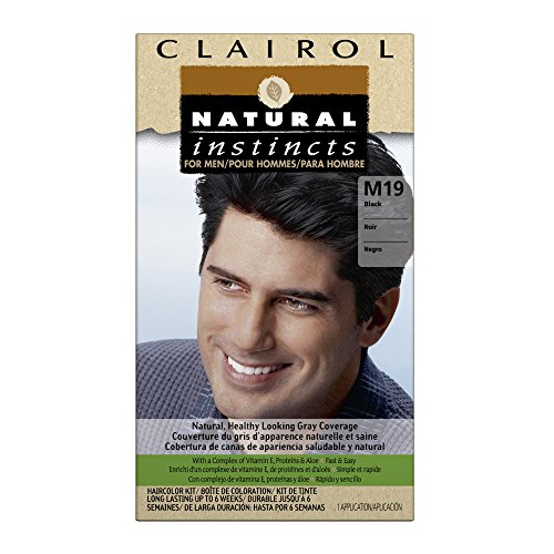 Color del pelo Clairol Natural instinto para hombres M19 negro 1 Kit (paquete de 3)
