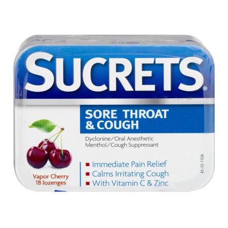 Sucrets dolor de garganta y tos pastillas de vapor Cereza - 18 CT