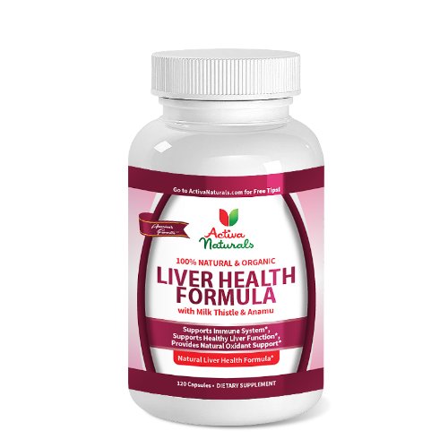 Suplemento de salud del hígado activa Naturals con L-arginina, anamú y hierbas de cardo de leche - 120 Caps Veg