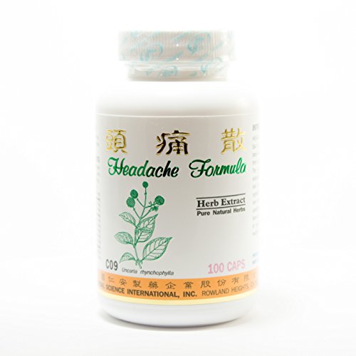 Dolor de cabeza fórmula dieta suplemento 500mg 100 cápsulas (Tou Tong San) 100% hierbas naturales