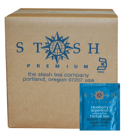 Stash Tea arándano superfruta té de hierbas, 100 cuenta caja de sobres de té en hoja