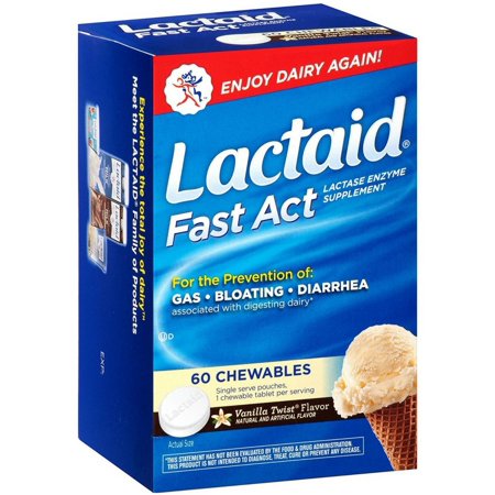 3 Pack - Lactaid Fast Act Chewables Vanilla Twist 60 ea