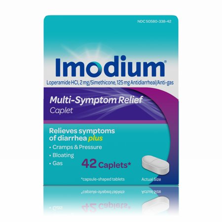 Imodium Multi-Symptom gas y diarrea Relief Caplets 42 conteo