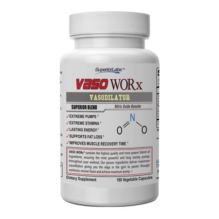 Superior Labs Vaso WORx Vasodilator Nitric Oxide Booster 180 Ct