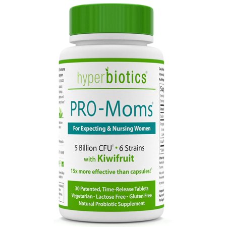 Hyperbiotics - Pro-mamás probiótico para esperar y Mujeres que amamantan con kiwi - 30 Tabletas