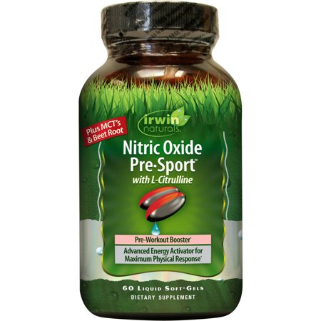 Irwin Naturals óxido nítrico Pre cápsulas blandas de deportes 60 Ct