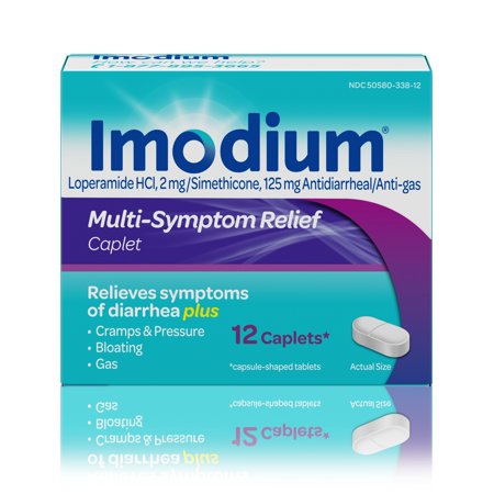 Imodium Multi-Symptom gas de Ayuda y tratamiento para la diarrea Cápsulas 12 de recuento