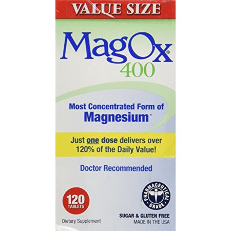 Magox 400 de óxido de magnesio de los Suplementos Dietéticos 120 Tabletas