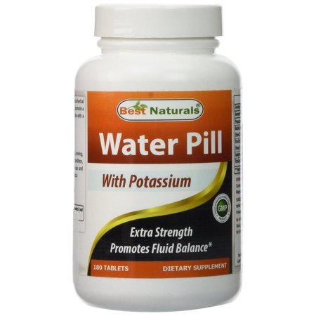 Best Naturals píldora de agua con potasio 180 Tablets - píldoras de agua efecto de pérdida de peso apoya la eliminación de l