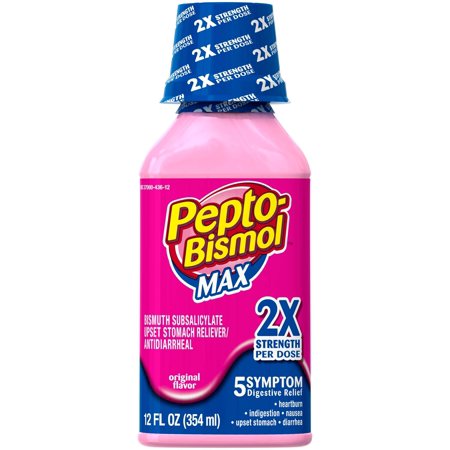 (2 Pack) Pepto Bismol Liquid Ultra for Nausea Heartburn Indigestion Upset Stomach and Diarrhea Relief Original Flavor 12 oz