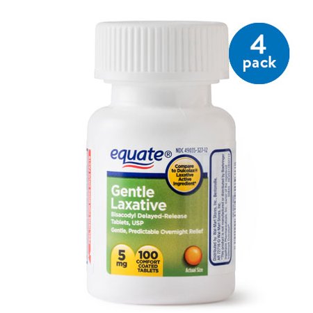 (3 Pack) Equate Gentle Laxante Bisacodyl comprimidos recubiertos 5 mg 100 Ct