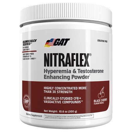 GAT Sport Nitraflex Test Booster Negro Cherry 40 Porciones
