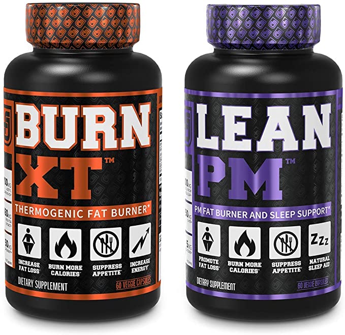 BURN XT THERMOGENIC FAT BURNER and LEAN PM NIGHTTIME WEIGHT LOSS SUPPLEMENT 60 CAPS