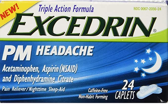 EXCEDRIN PM HEADACHE CAPS  24 CAPS PACK OF 2